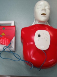 AED Pad on a Child Mannequin